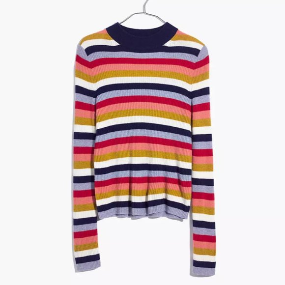 Madewell Sweaters - Madewell Mockneck Pullover Sweater in Stripe